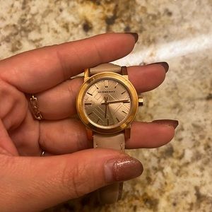 Burberry Women Watch Beige color Leather Strap
